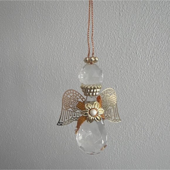 Avon Angelic Reflections Angel Ornament Crystal Gold Filigree - Picture 1 of 5